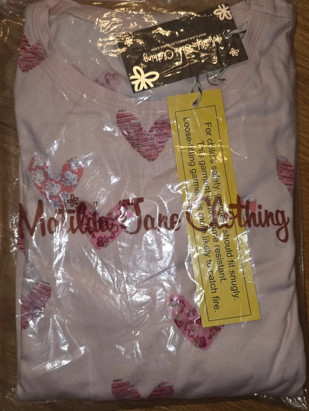 Matilda Jane Nwt Size 10 Fairy Dust Allover Heart Print PJ'S Pajama Set Nwt